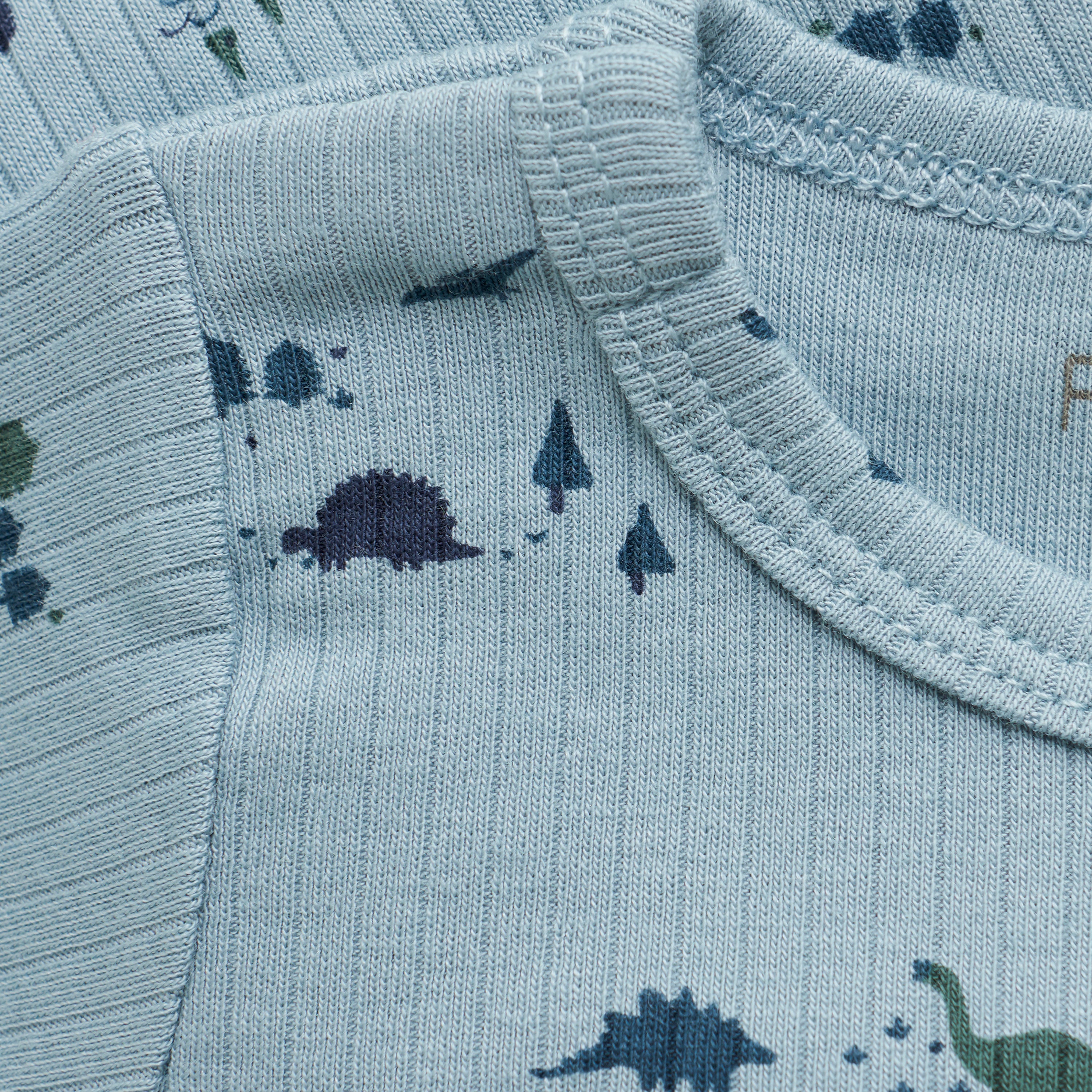 Cache-couche Dinos Fixoni – body bébé à manches longues doux et certifié OEKO-TEX®, imprimé dinosaures, Olie & co