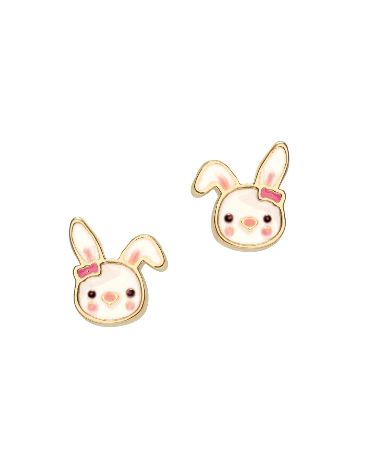 Boucles d'oreilles en émail | Duo de lapins