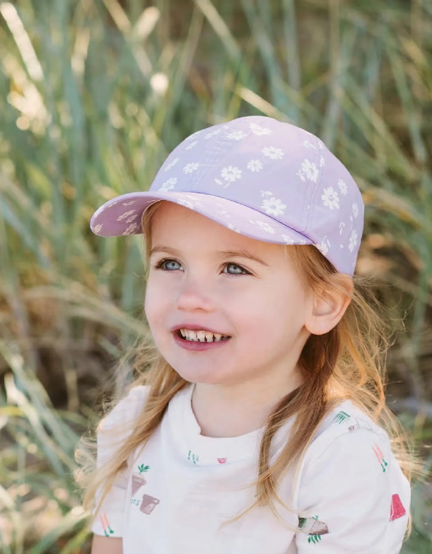 Casquette | Mauve à fleurs blanches