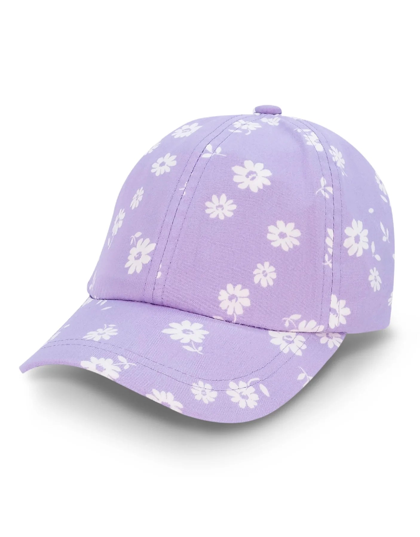 Casquette | Mauve à fleurs blanches