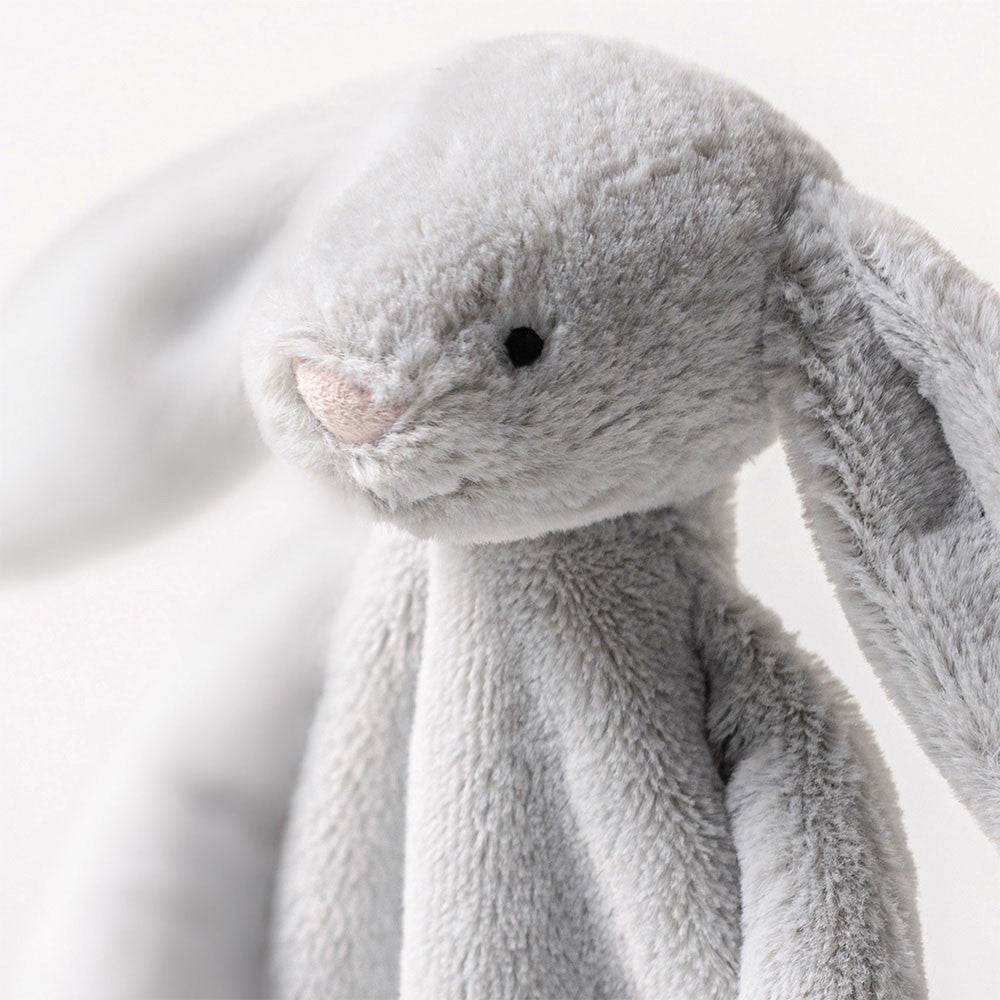Peluche doudou Jellycat | Lapin bashful gris argent