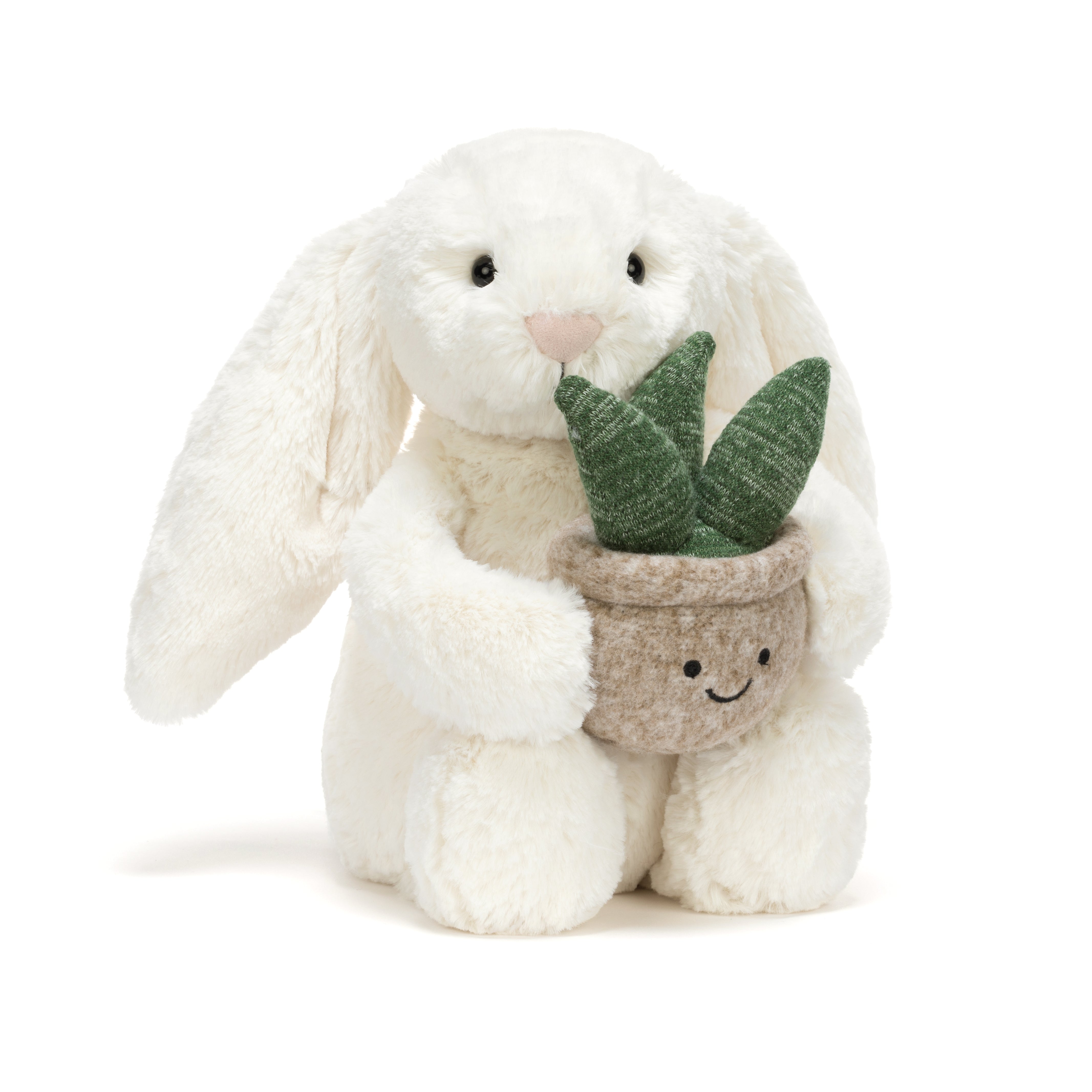 Peluche Jellycat | Lapin crème avec plante