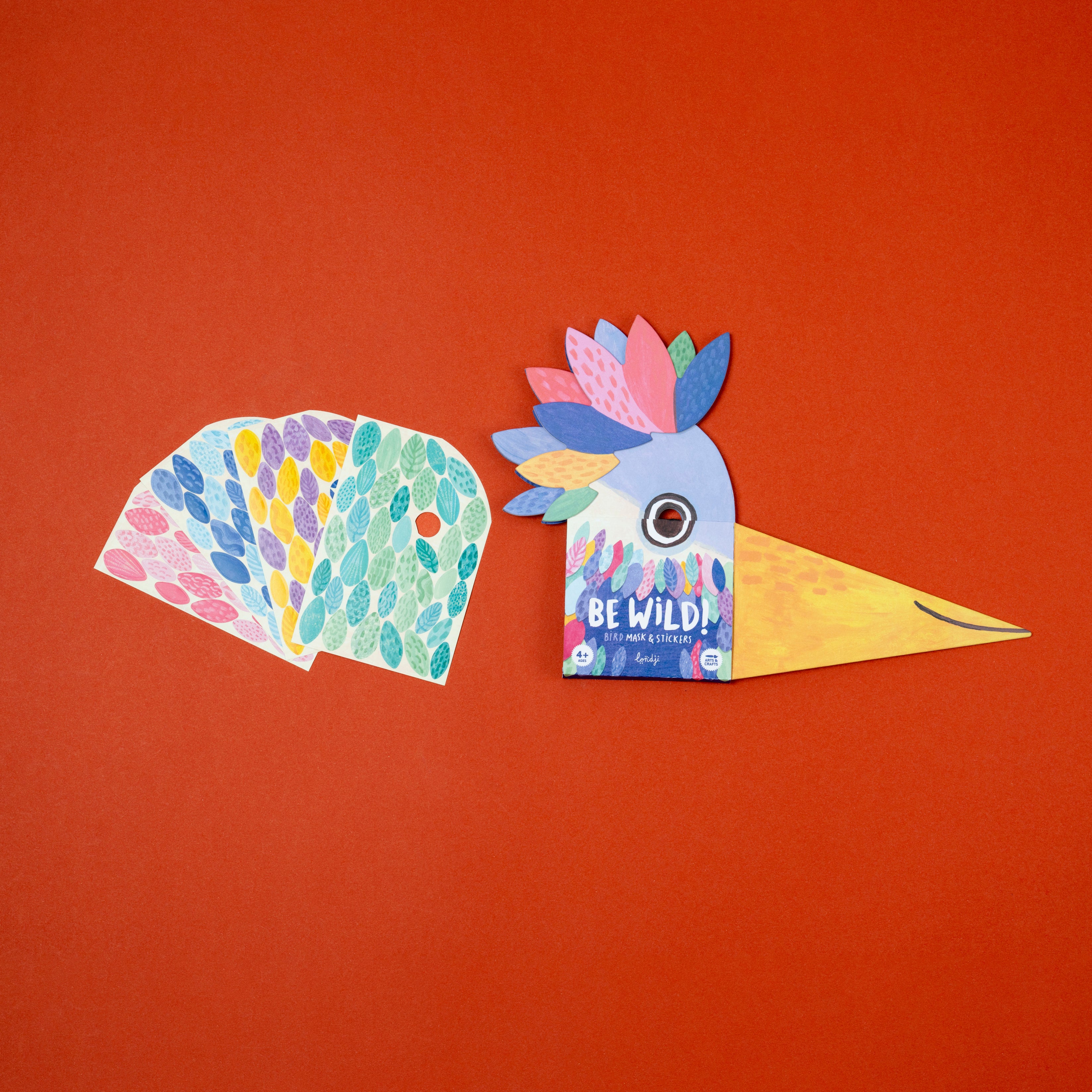 Masque & autocollants Be Wild | Oiseau