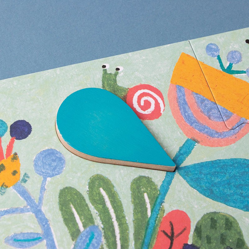 Ensemble de 4 puzzle 3 pièces avec inserts en bois | Imagine