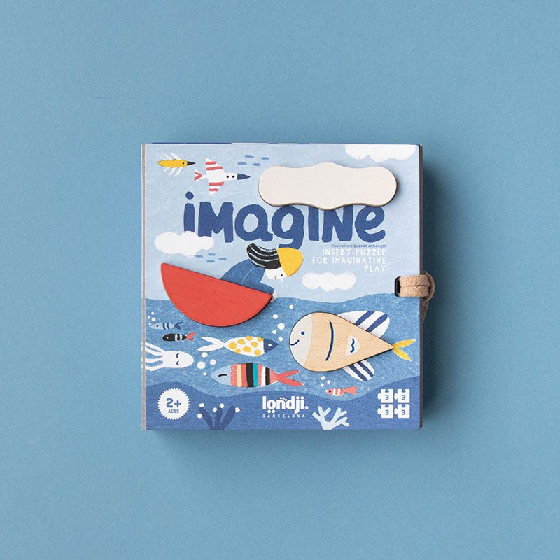Ensemble de 4 puzzle 3 pièces avec inserts en bois | Imagine