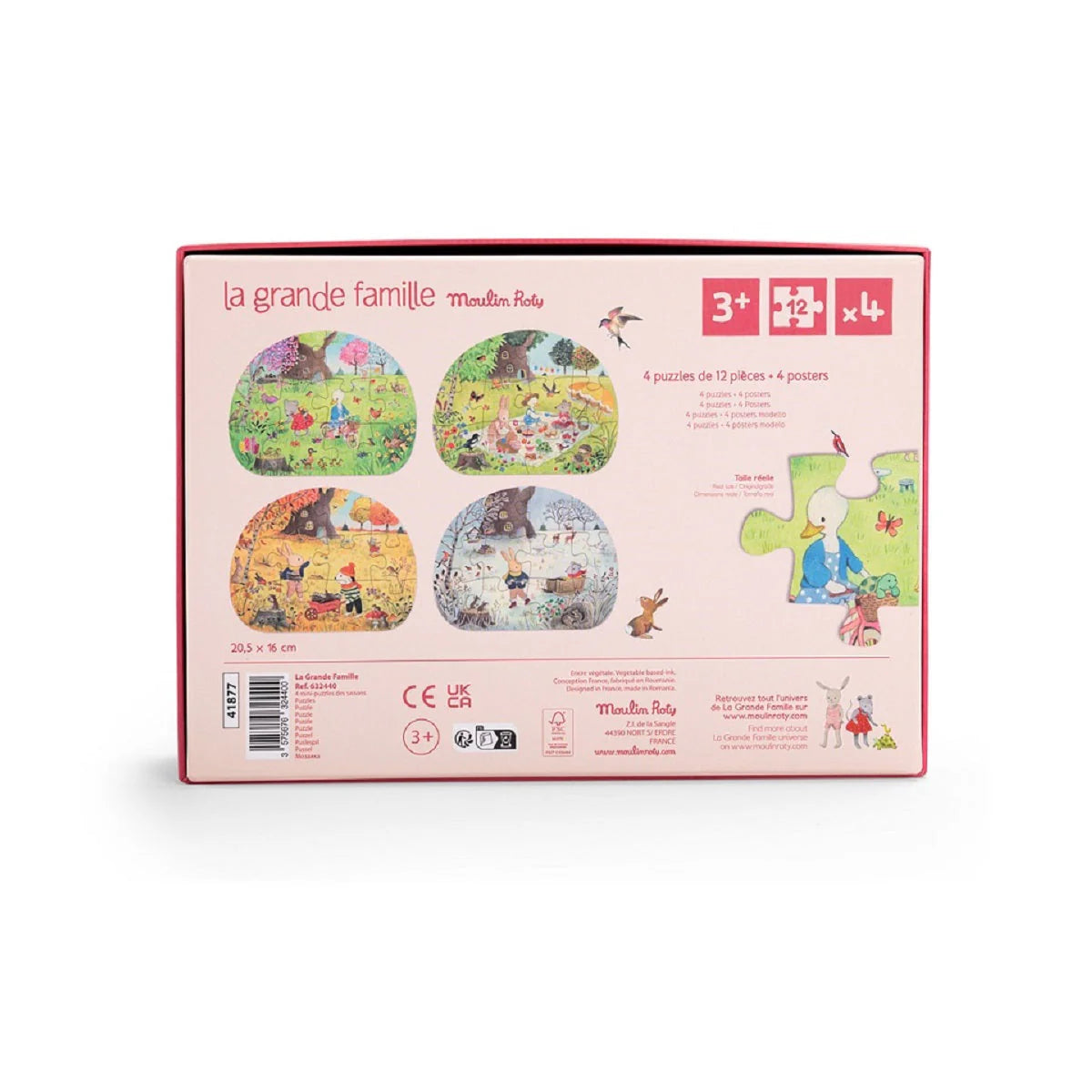  Set of 4 Mini Puzzles 12 Pieces | La Grande Famille | Four Seasons