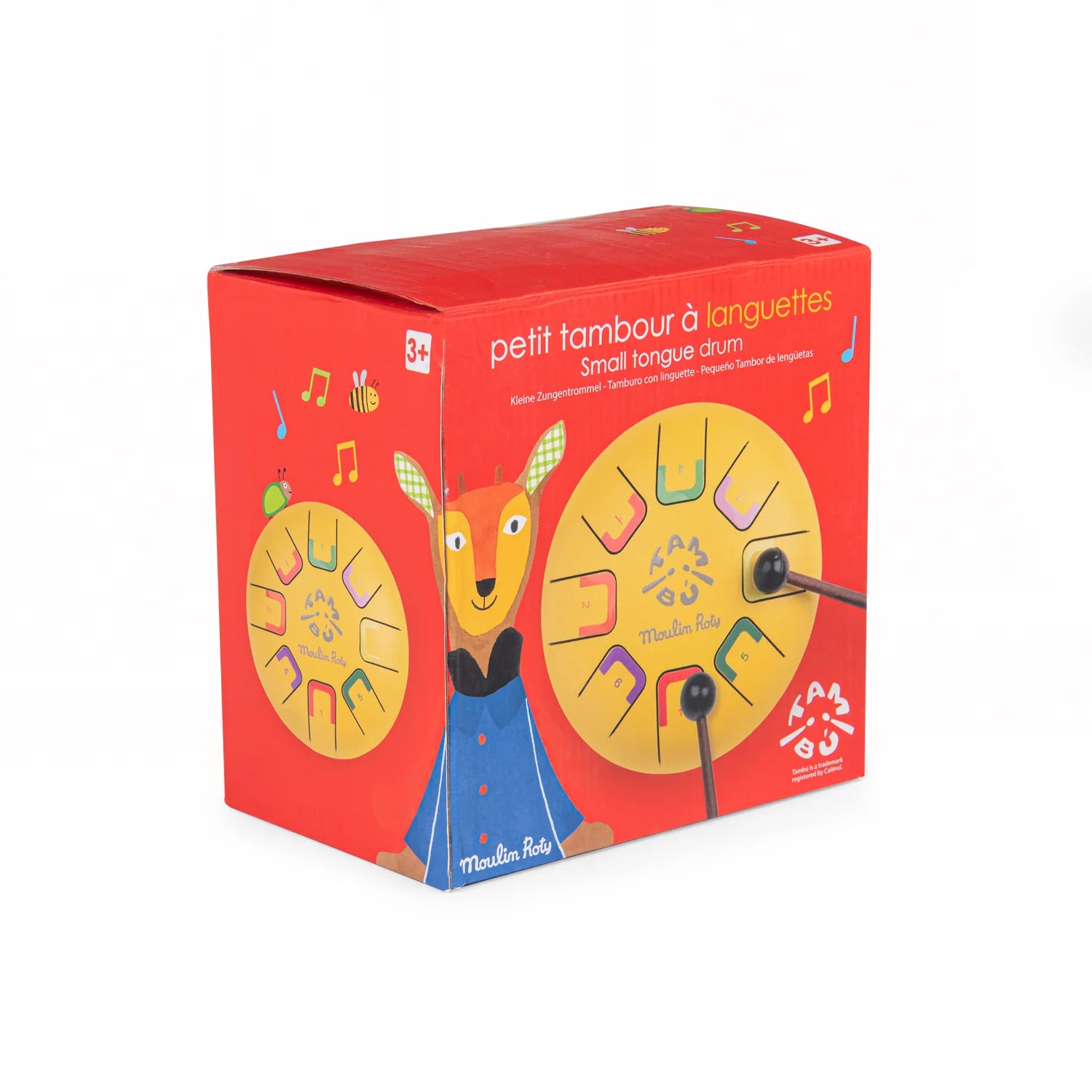 Tambour à languettes | Moulin Roty x Tambú 6" 8 tons | Jaune Popipop