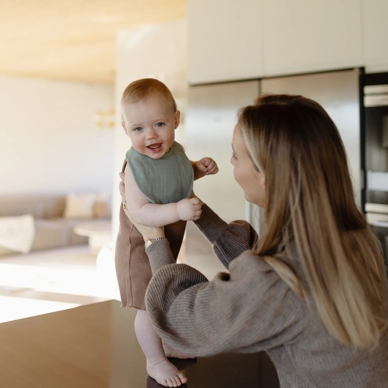 Muslin Bibs Set | Roman Green & Fog
