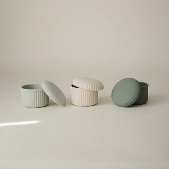 Silicone Baby Food Containers | Thyme, Cambridge Blue & Sand