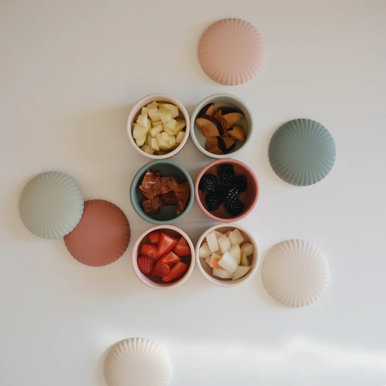 Silicone Baby Food Containers | Dusty rose, blush & shifting sand