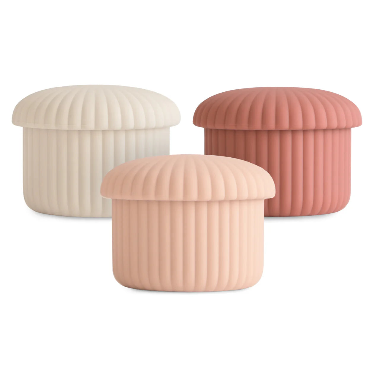 Silicone Baby Food Containers | Dusty rose, blush & shifting sand