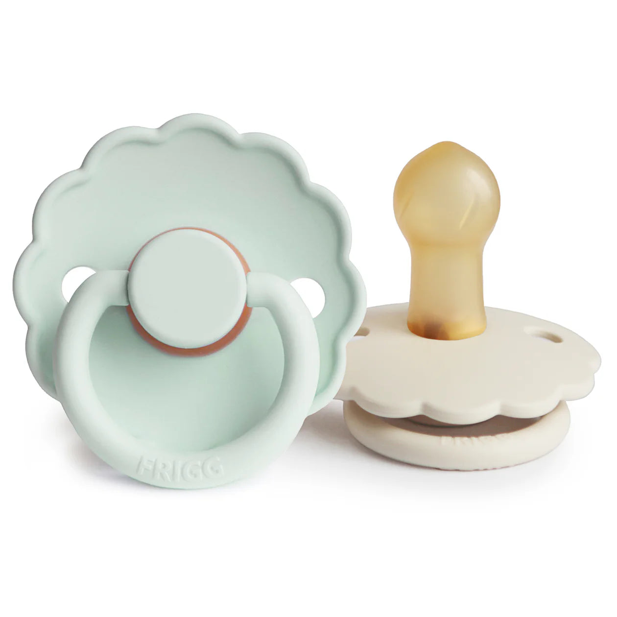 Daisy Natural Rubber Pacifier | Seafoam & Cream