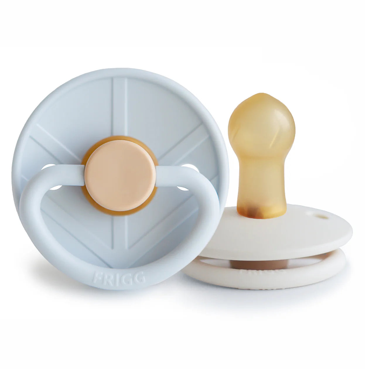Little Viking Natural Rubber Pacifier | Powder blue & cream