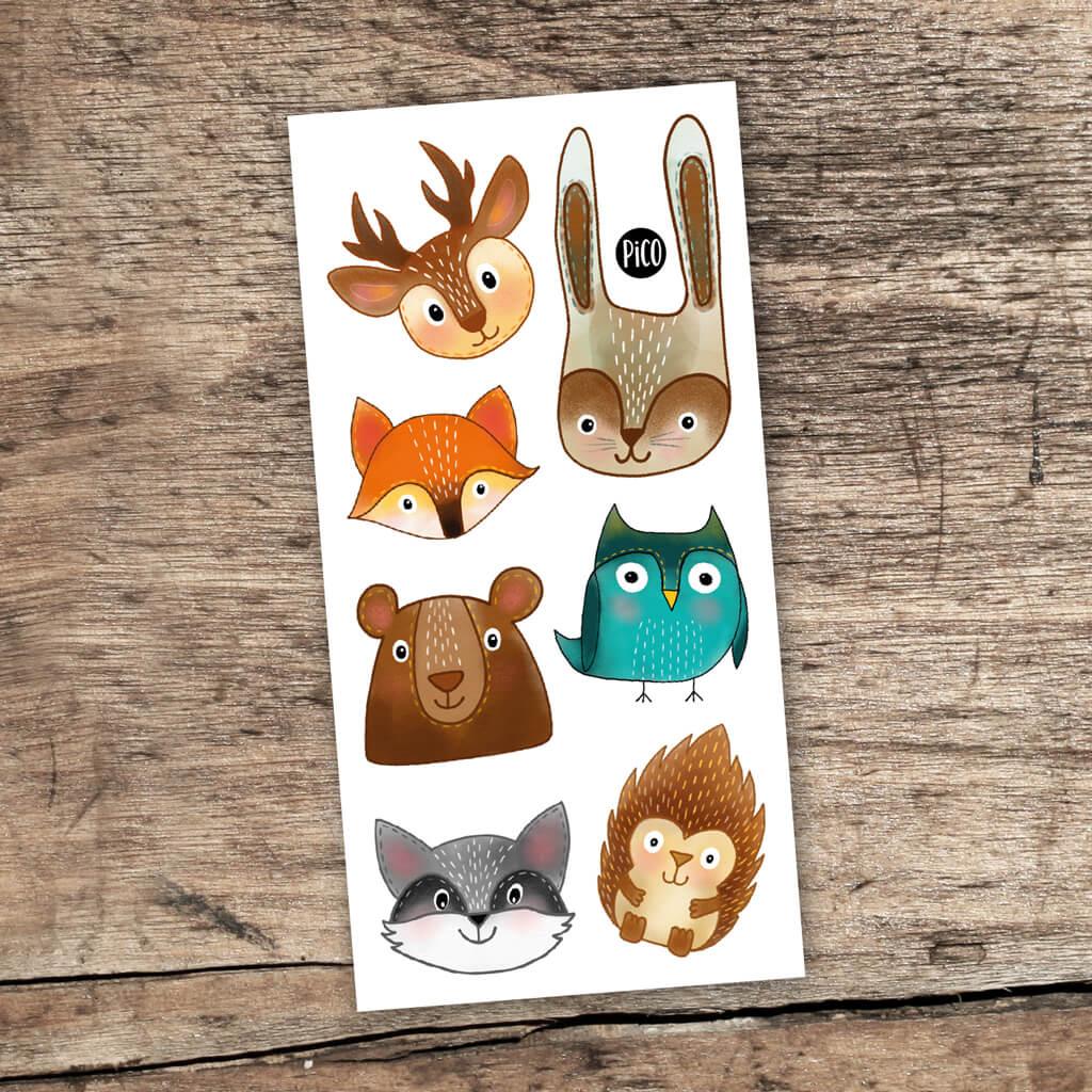 Temporary tattoos | The animals of the forest