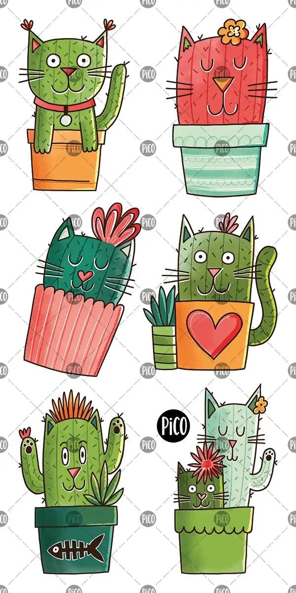 Tatouages temporaires | Chats-cactus