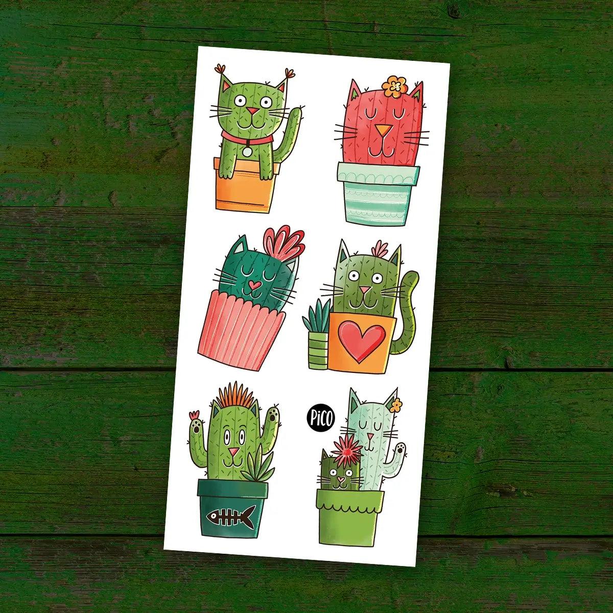 Tatouages temporaires | Chats-cactus