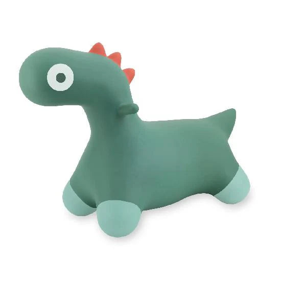Ballon sauteur Hoppi Dino vert de Quut en forme de dinosaure conçu pour le jeu actif des enfants – Quut Hoppi Green Dino bouncing toy designed for active indoor and outdoor play for kids