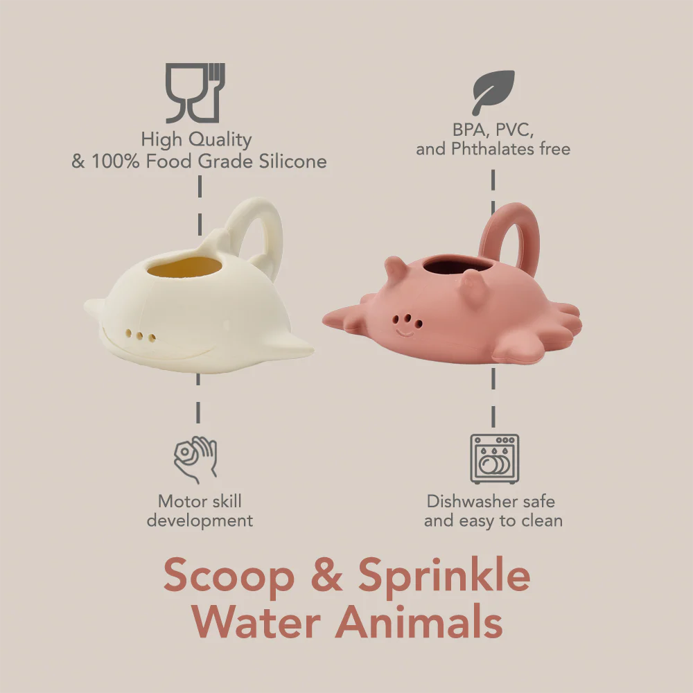 Noüka Bath Toy | Scoop & Sprinkle Water Animals | By the sea