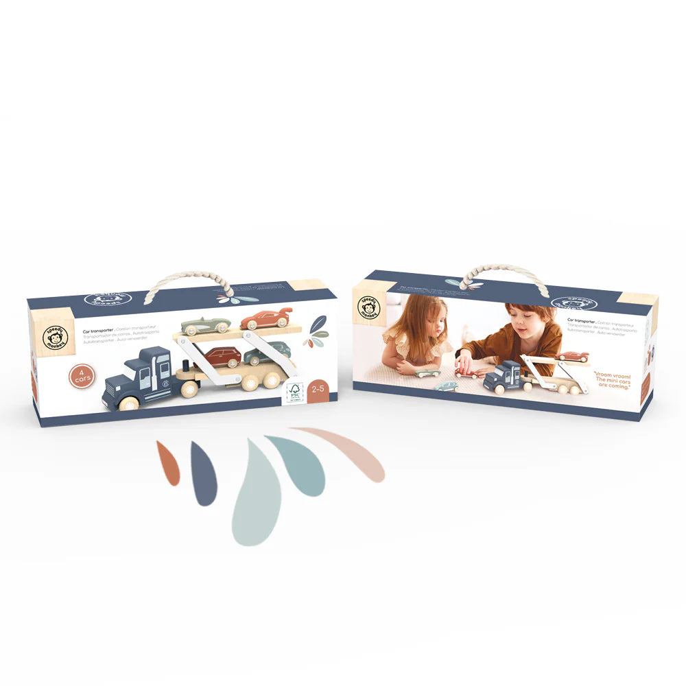 Jouet en bois | Camion transporteur de voitures